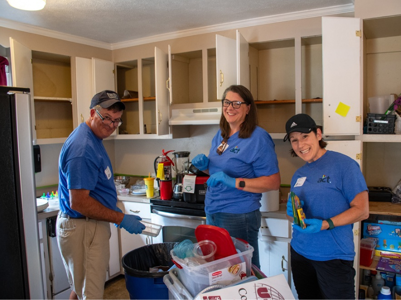 Altria Volunteers SOAR365 Camp Baker Altria volunteers help organize the kitchen in a Respite program building at SOAR365's Camp Baker location in Chesterfield County, VA.